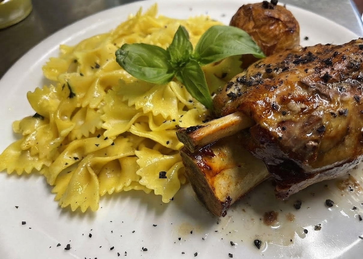 Cuisse confite et farfalle au Cafe Rio
